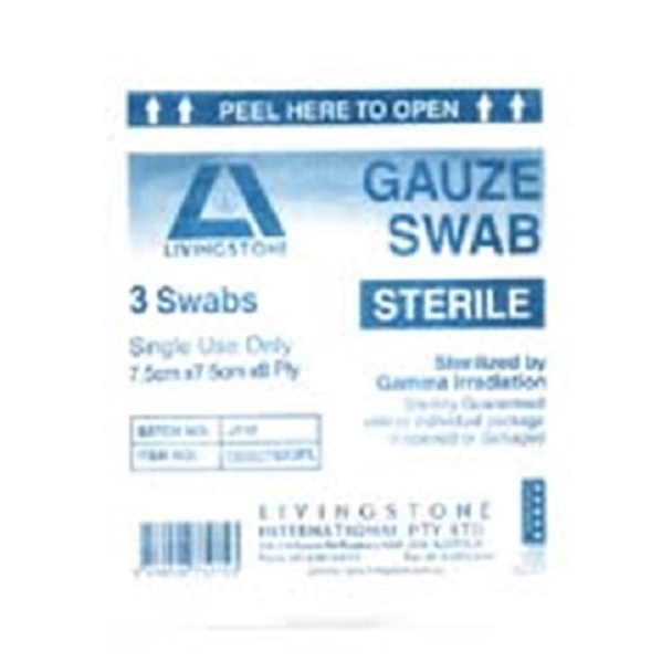 Gauze Swabs Sterile 7x7cmx3/pk